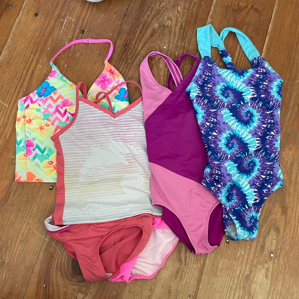4 Girls Bathing suits size 7/8